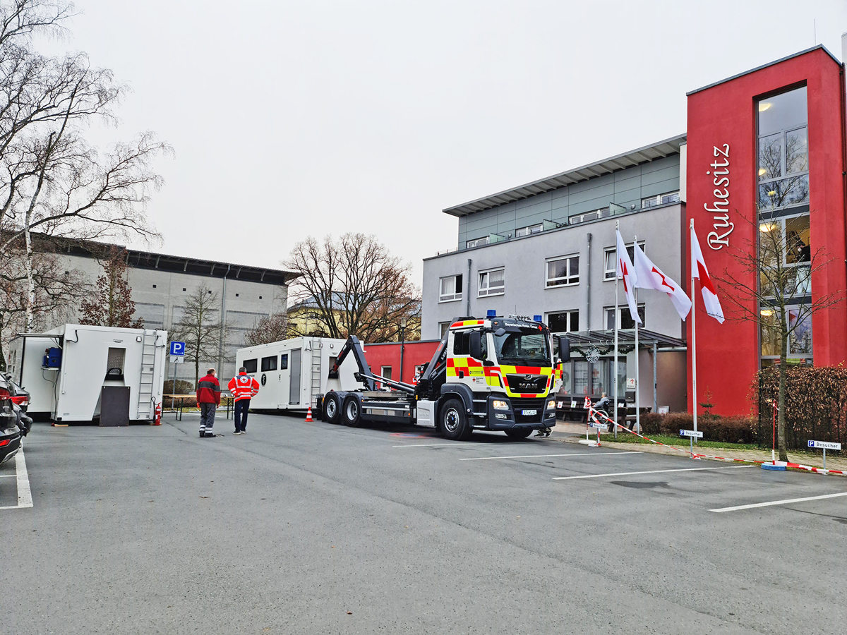 Aufbau Des MNVZ Als Corona-Teststation – BRK Bayreuth