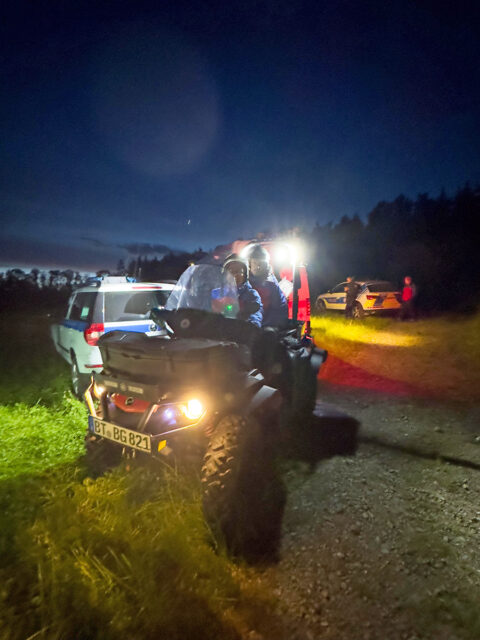 Quad der Bergewacht kommt vom Sucheinsatz zurück